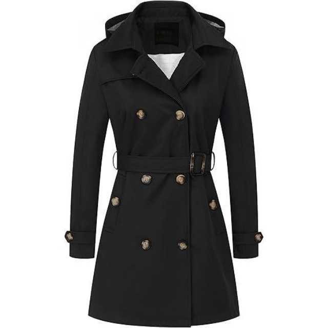 Elegant Waterproof Trench Coat with Hood 4