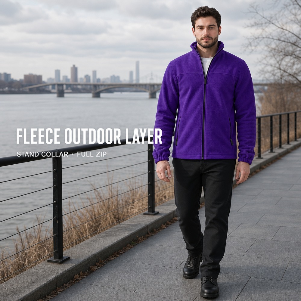 Men's Full-Zip Stand Collar Fleece 3