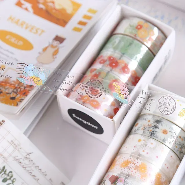 Vintage Floral Washi Tape, 5-Roll Set 3