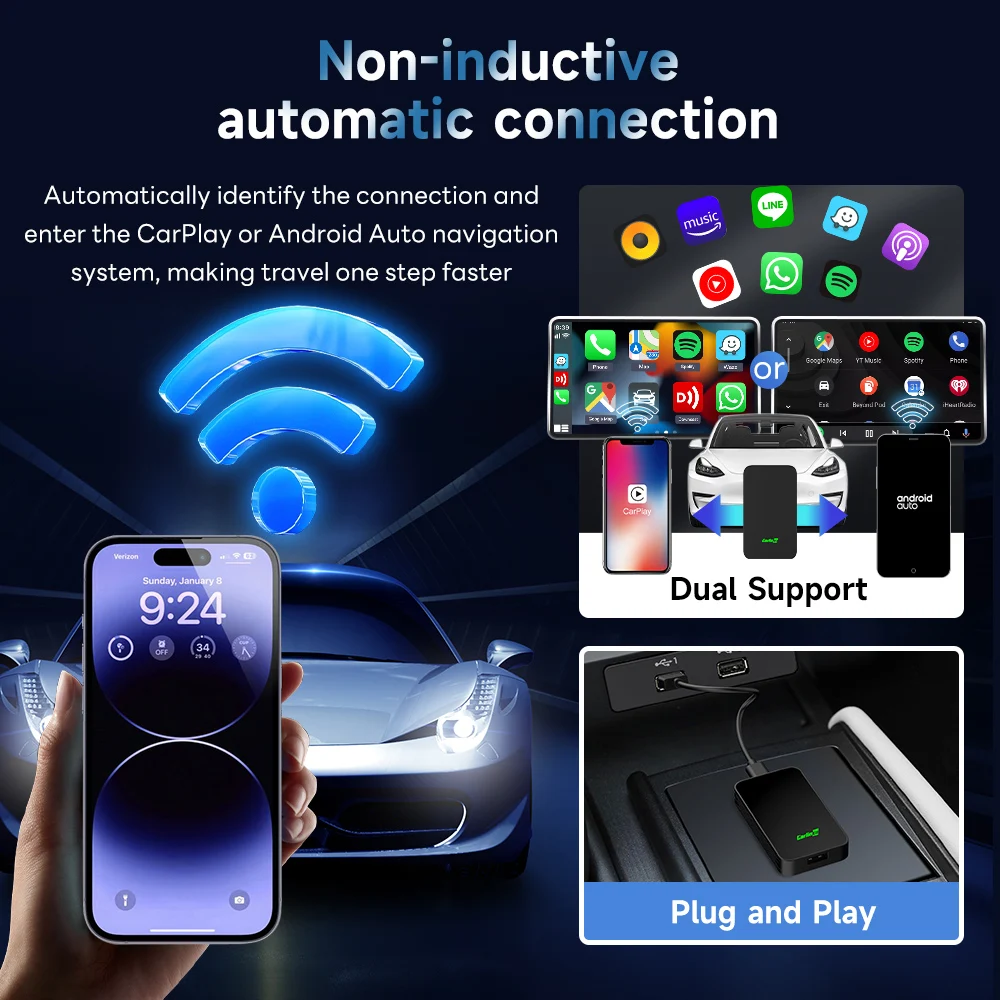 Wireless Android Auto CarPlay Adapter 5.0 3