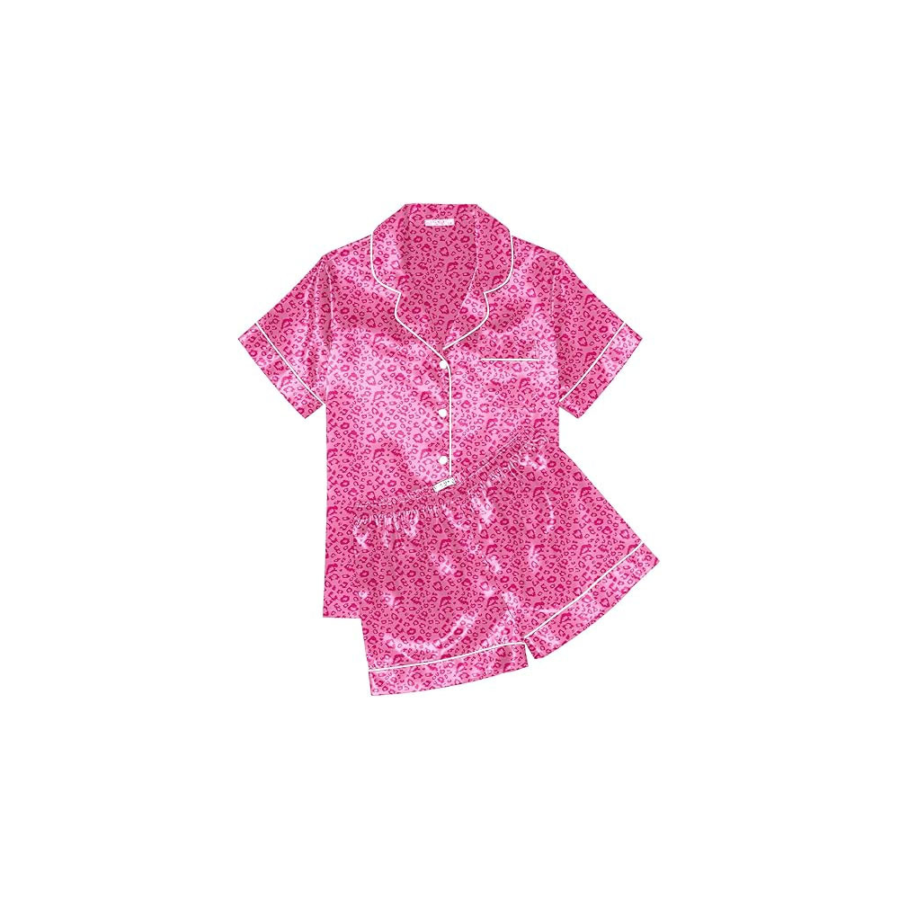 Women's Silk Satin Short Sleeve Pajama Set 4