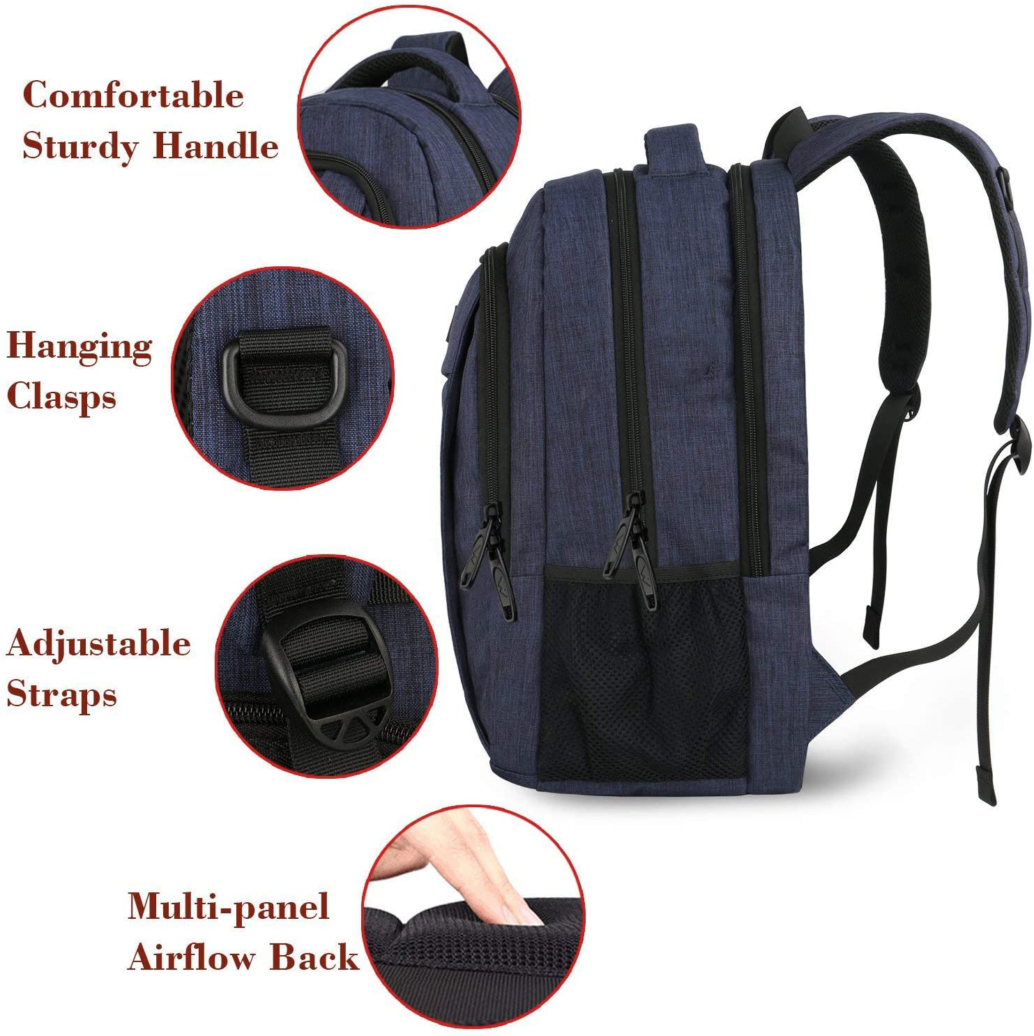 Wasserabweisender Oxford-Laptop-Rucksack für Studium 3