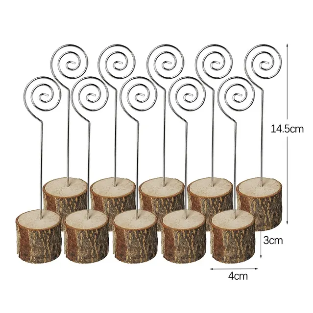 Wooden Stump Table Card Holder 2