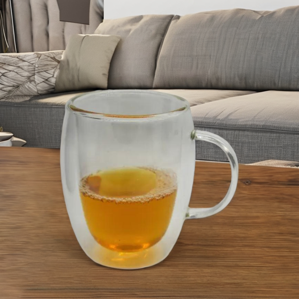 Clear Double Wall Glass Cup 16oz 2