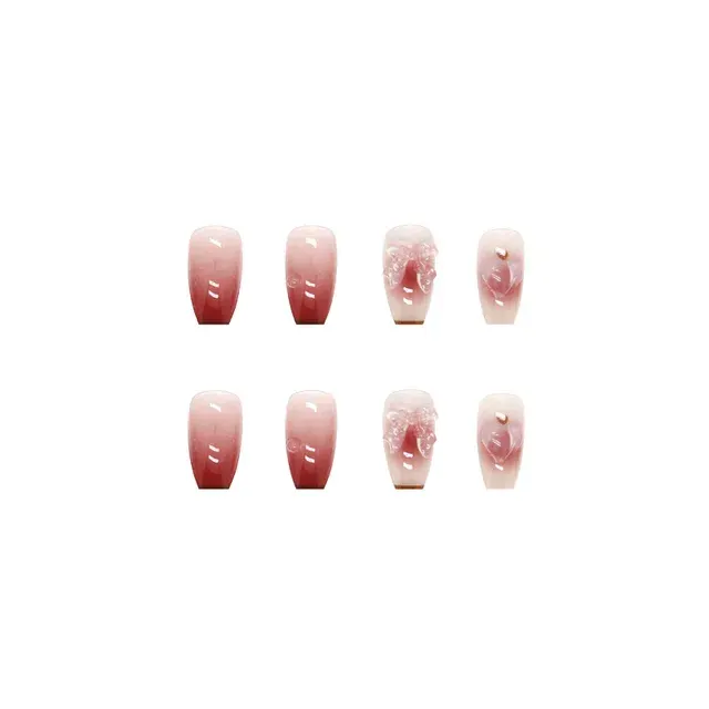 Trapezoid Press-On Nails Set with Glue 3