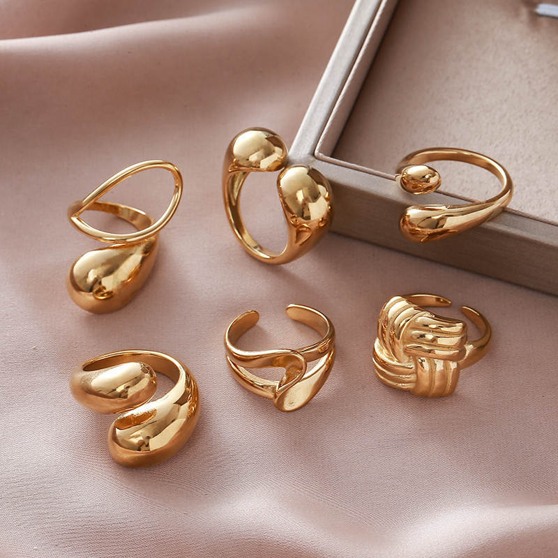 Offene Ringe aus vergoldetem Edelstahl 4