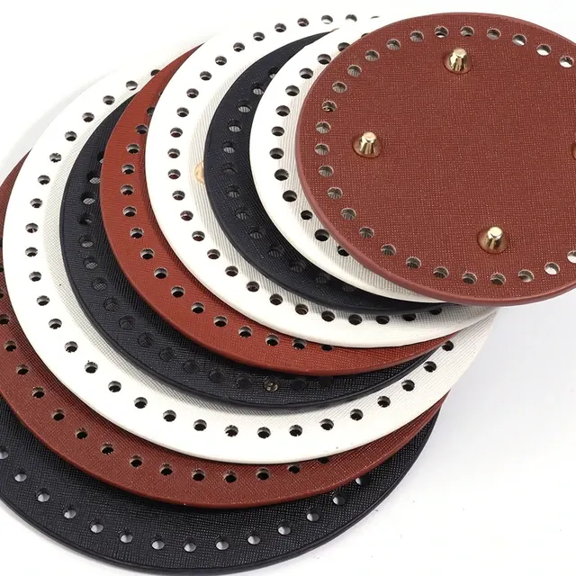 Round PU Leather Bag Base With Rivets 2