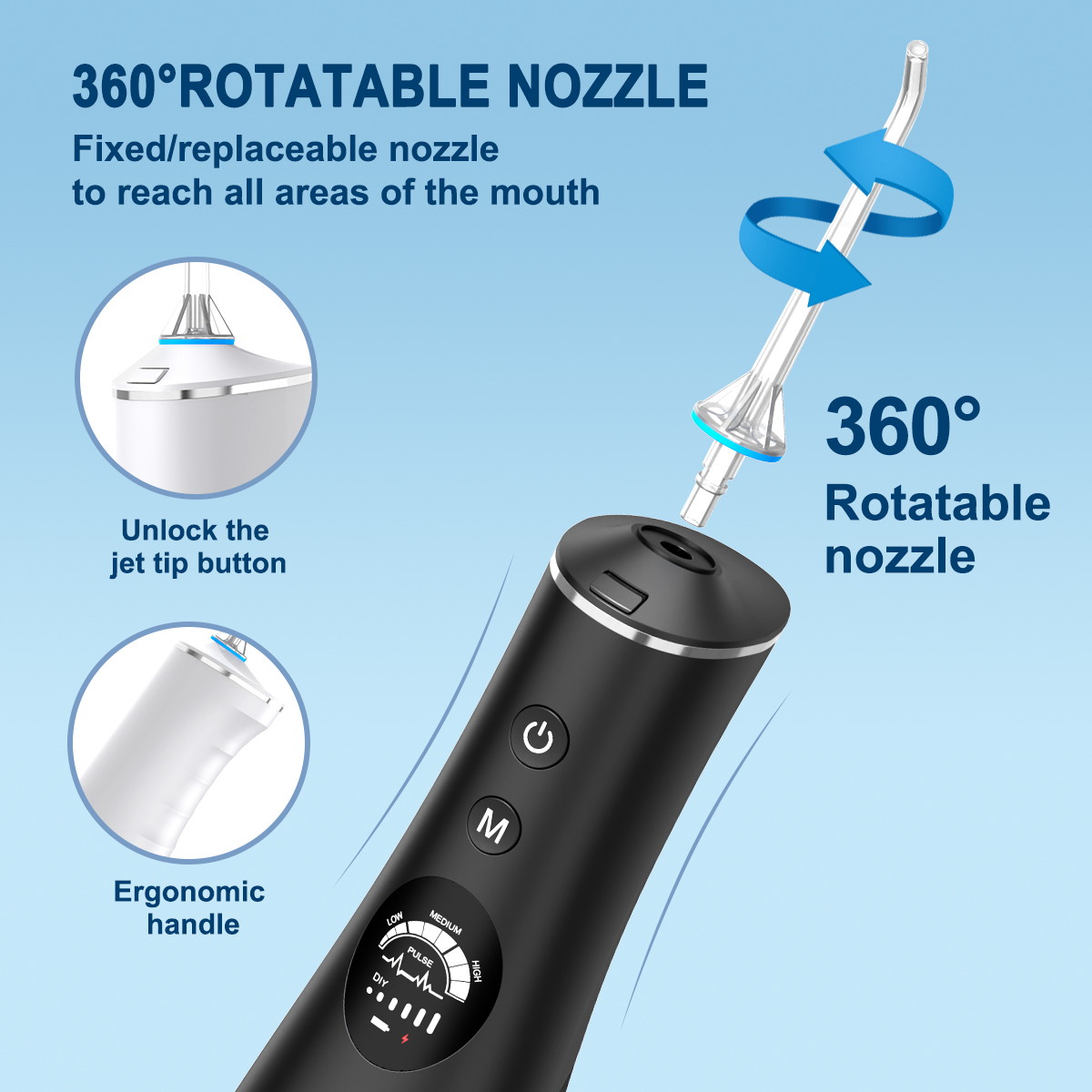 Cordless LCD Water Flosser for Dental Care 2