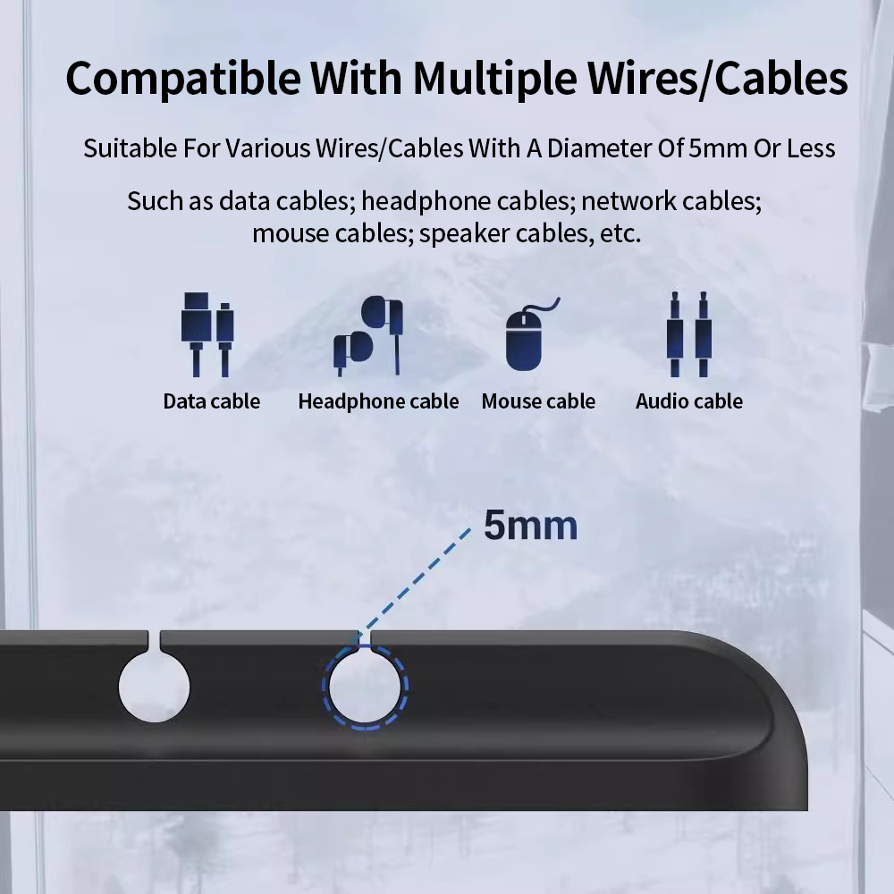 Multifunctional Cable Management Holder: Silicone Desktop Clip Set 3