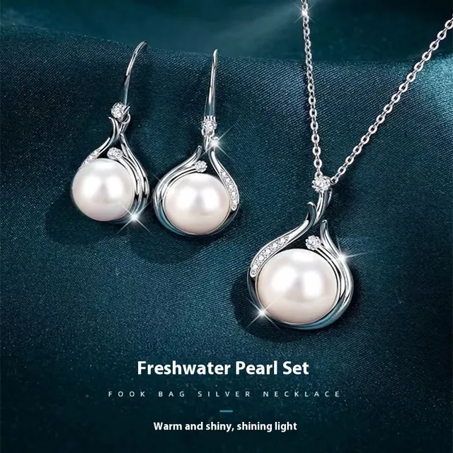 S925 Silver Natural Freshwater Pearl Necklace 1