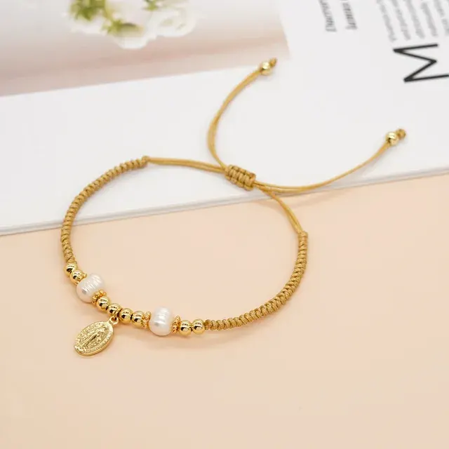 Go2boho Freshwater Pearl Bracelet with Jesus Charm 2