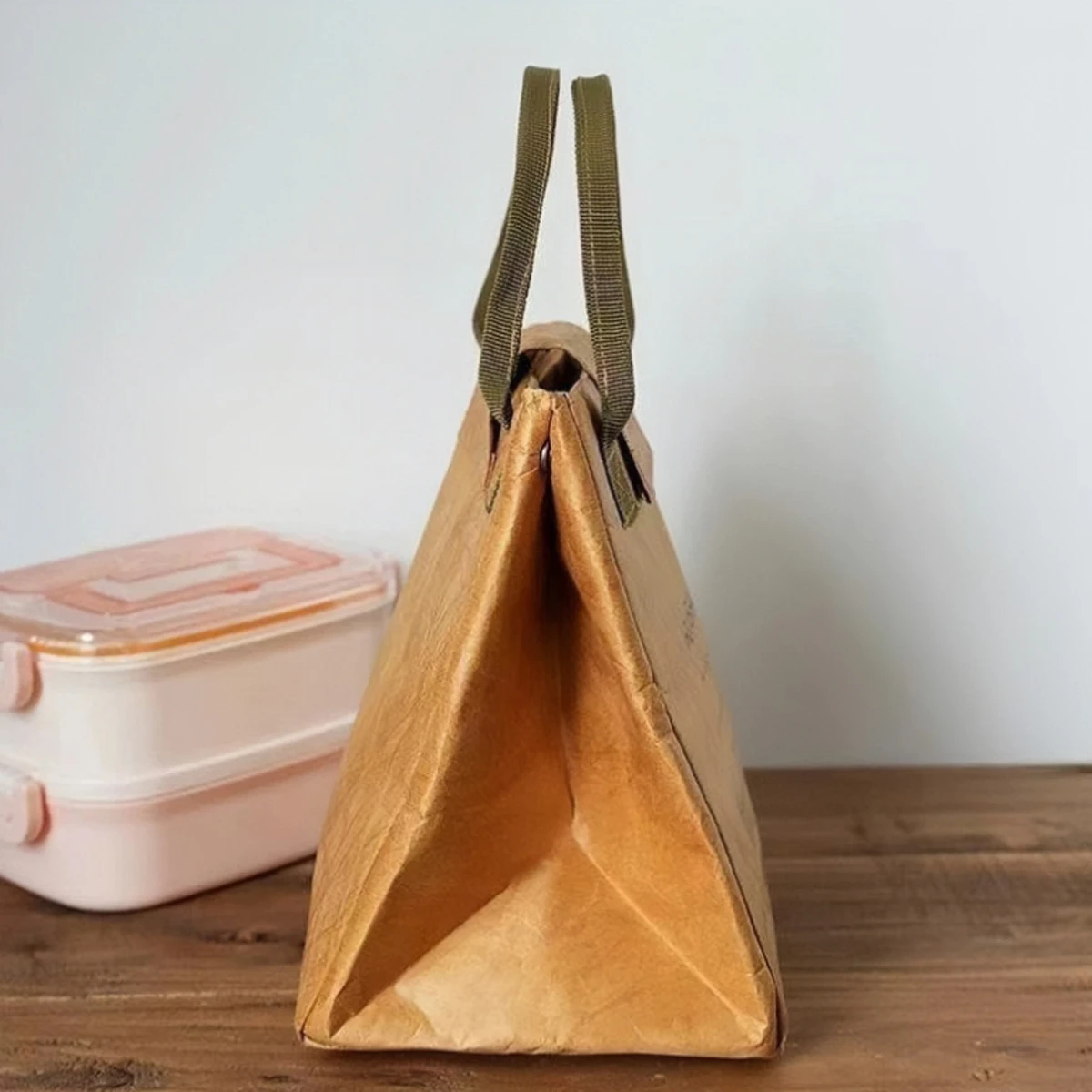 Papiertüte Thermotasche Maßgefertigte Tragbare Lunch-Tasche Kraftpapier-Kühltasche Bento-Tasche für 2