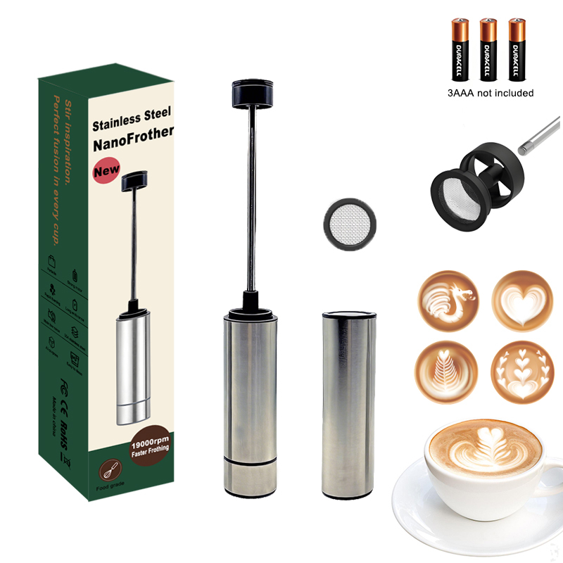 Handheld 304SS Battery NanoFoamer Maker Coffee Mini Blender 2
