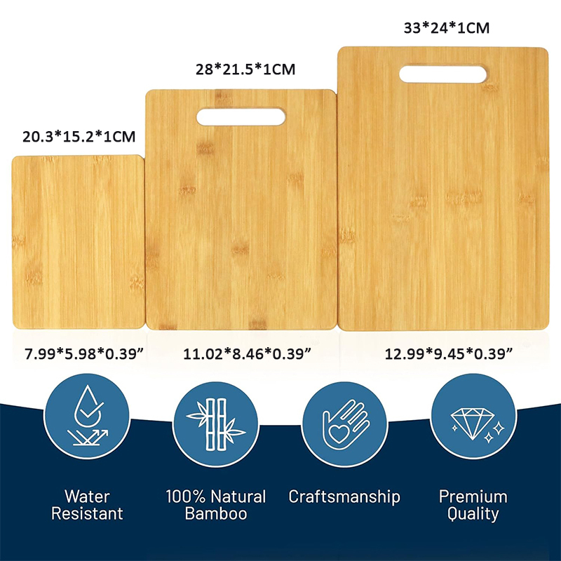 Classic 3-Piece Bamboo Chopping Board Set 2