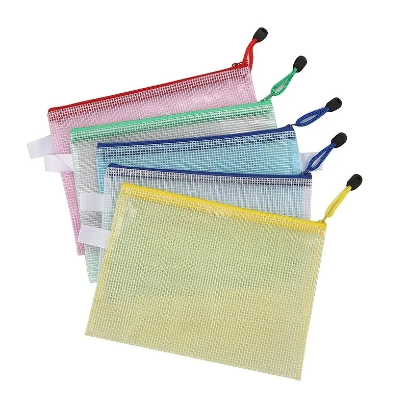5-100PCS Schreibwaren Lagerung Ordner Datei Mesh Mäppchen A4 4