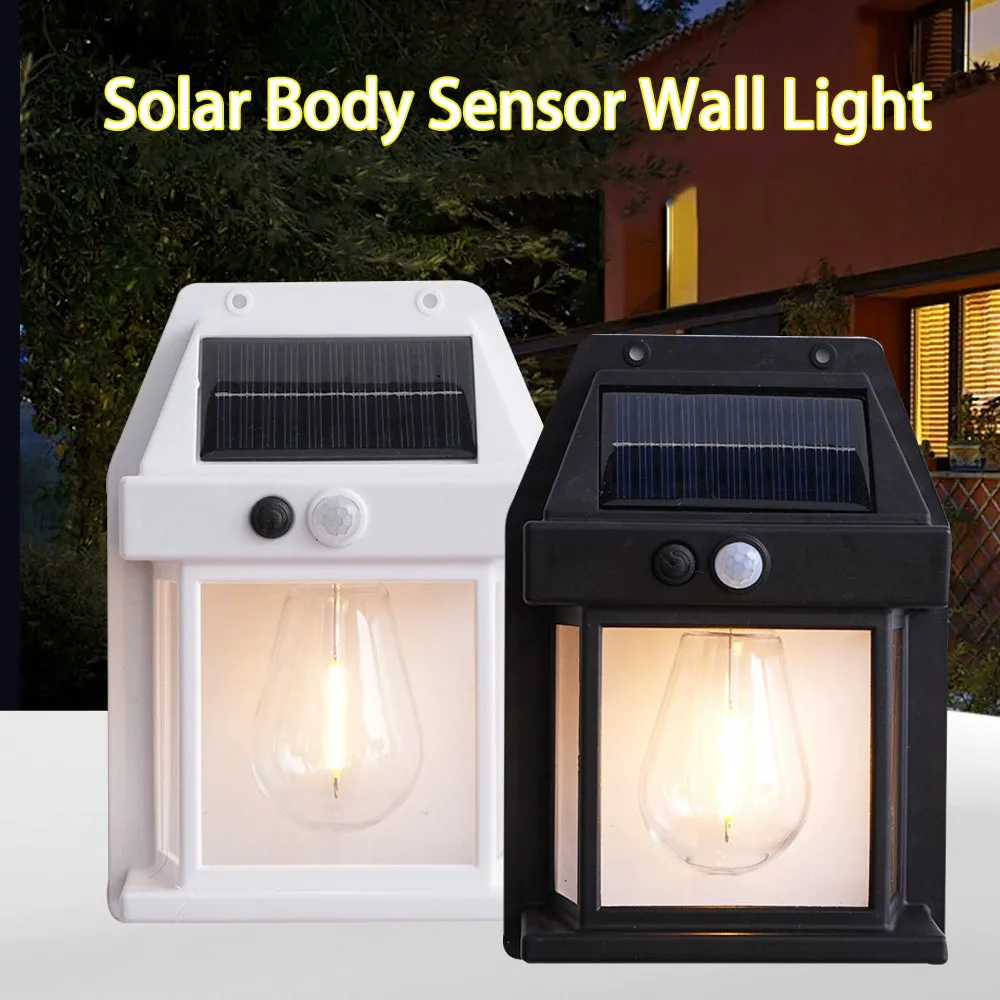Solar-Wolfram-Nachtlampe Intelligenter Bewegungsmelder Wandlampe 3 Beleuchtungsmodi Wasserdicht für 3