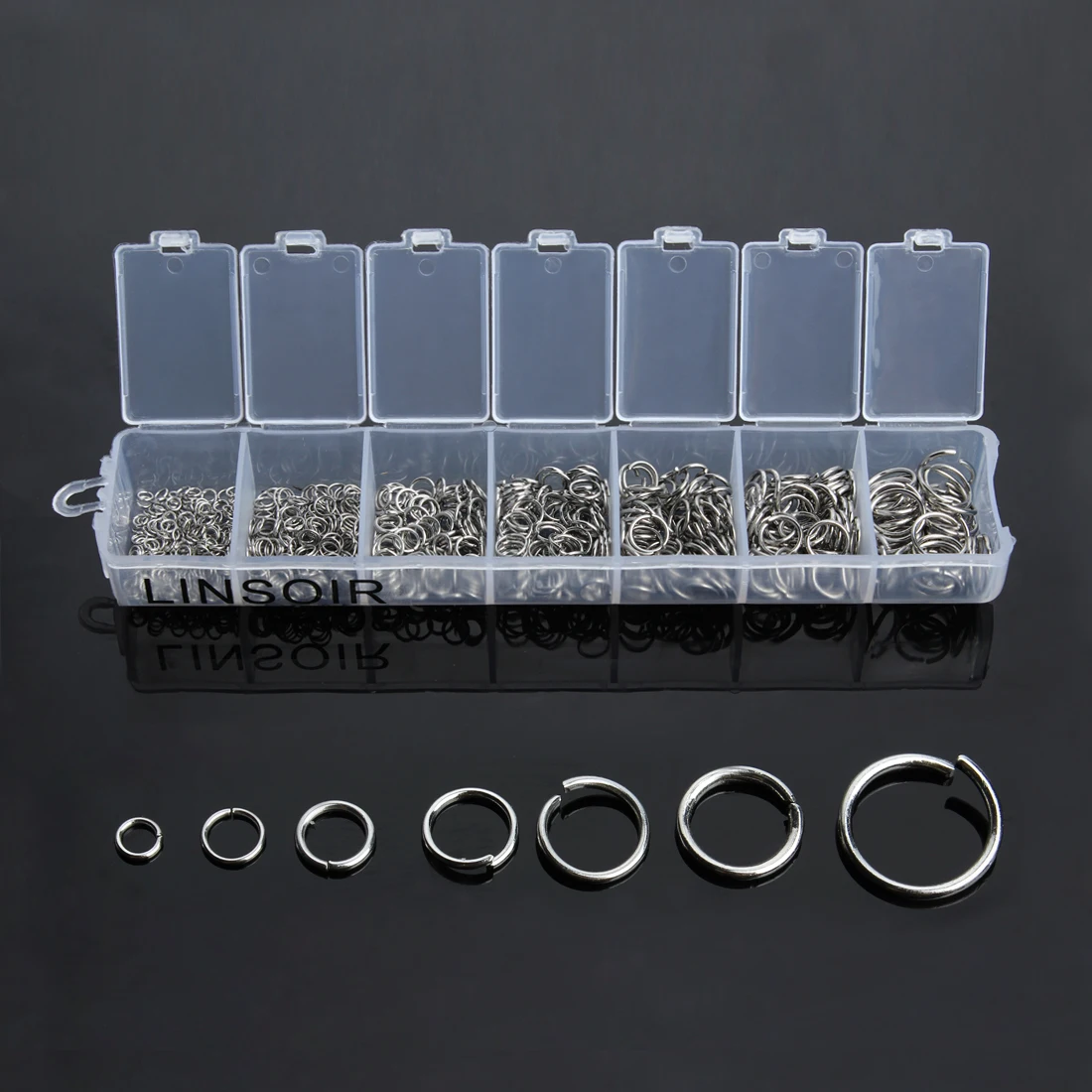 1Box 3-10mm Mixed Edelstahl Offene Binderinge Split Ringe