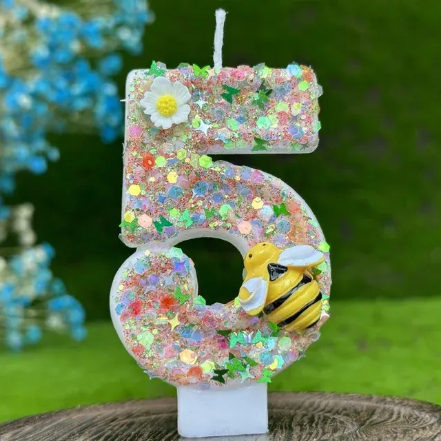 Bee Birthday Candle 4