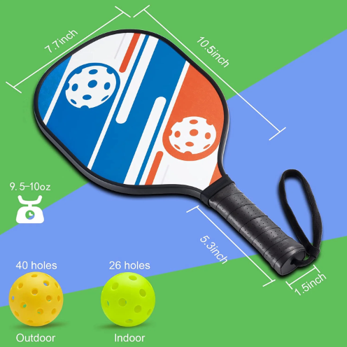 Professional 16mm Pickleball Paddles Racket Carbon Fiber Set 2