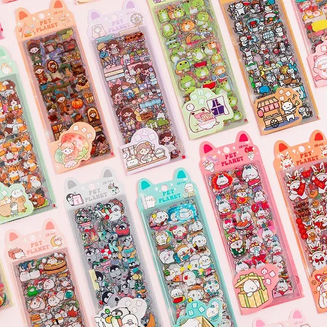 Clear Cartoon PVC Sticker Sheets 3