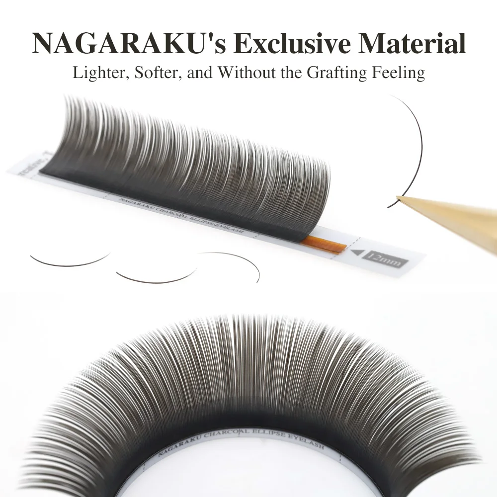 Flat Oval Split-Tip Lashes, Matte Black 4
