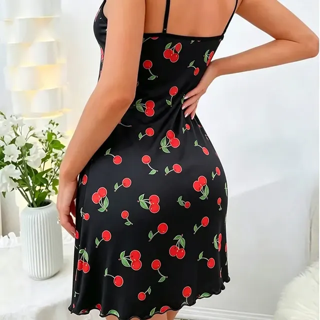 Sexy Satin Nightgown with Spaghetti Straps 2