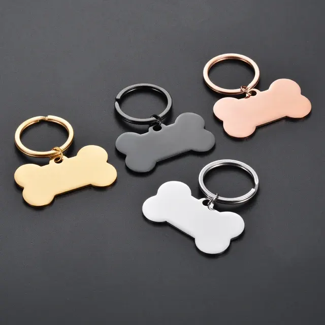10 Pcs Blank Stainless Steel Military ID Tag Keychains 4