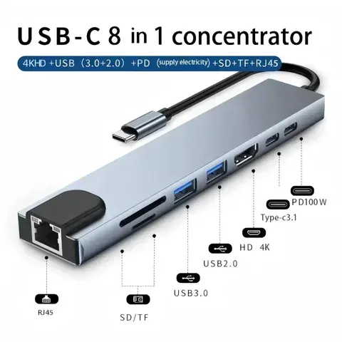 USB-C Dockingstation mit 4K HDMI und RJ45