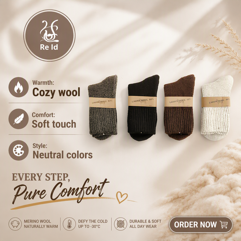 Men's Casual Business Wool Socks Thickened Winter Warm 3