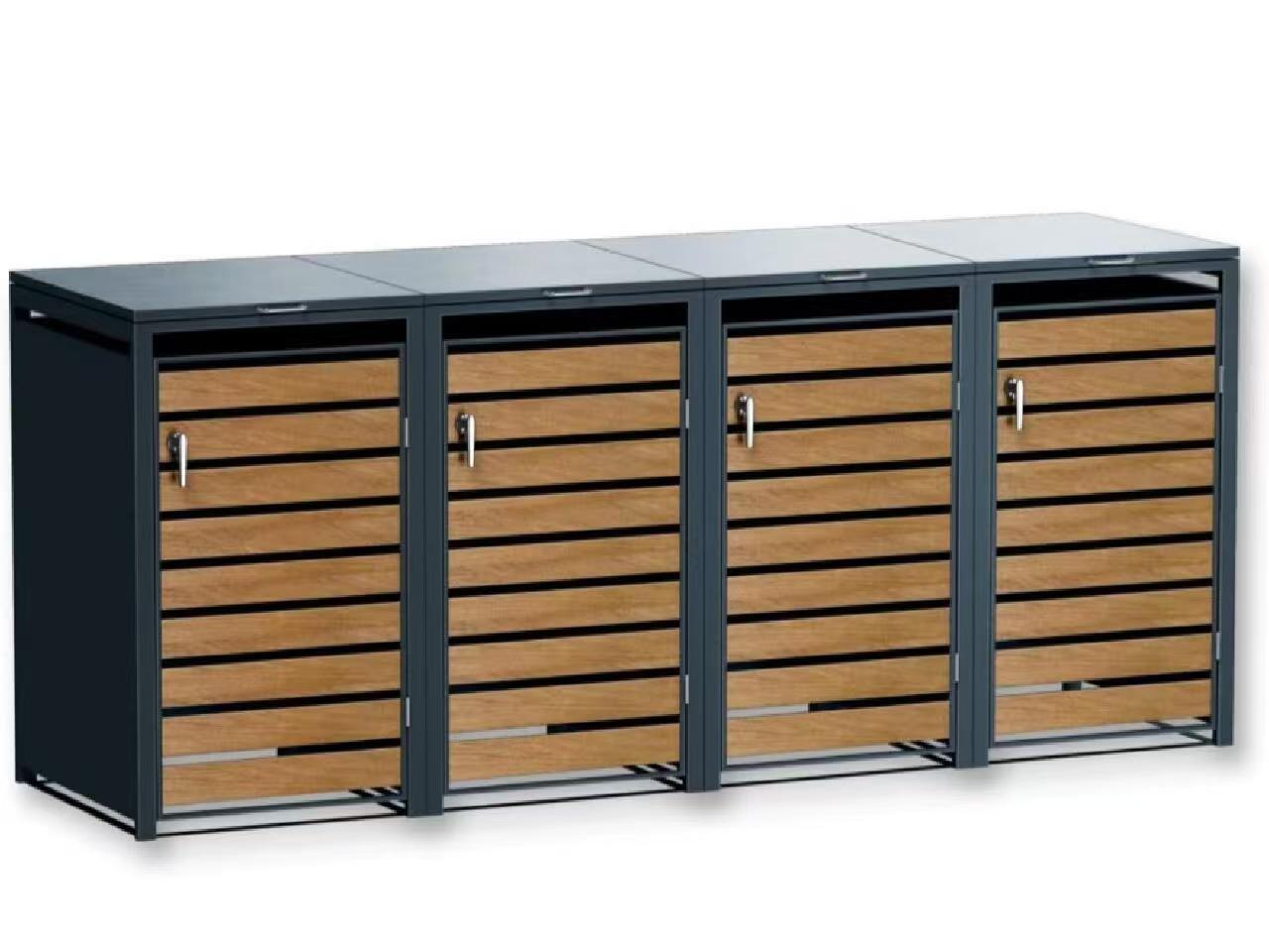 Waterproof Aluminum Outdoor Trash Cabinet with Lock 2