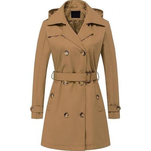 Elegant Waterproof Trench Coat with Hood