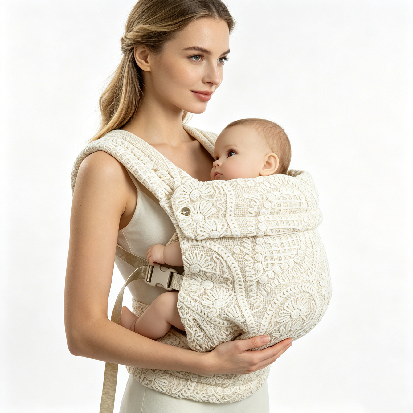 CPC Certified Ergonomic Baby Carrier Foldable Cotton+Polyester Adjustable