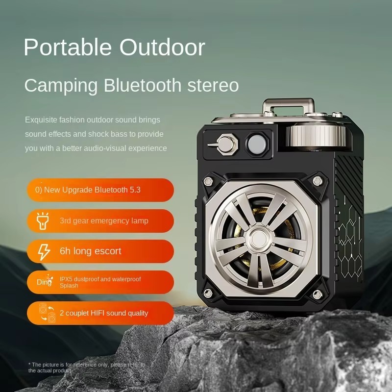 Mech Style Portable Bluetooth Speaker Outdoor Camping With 4