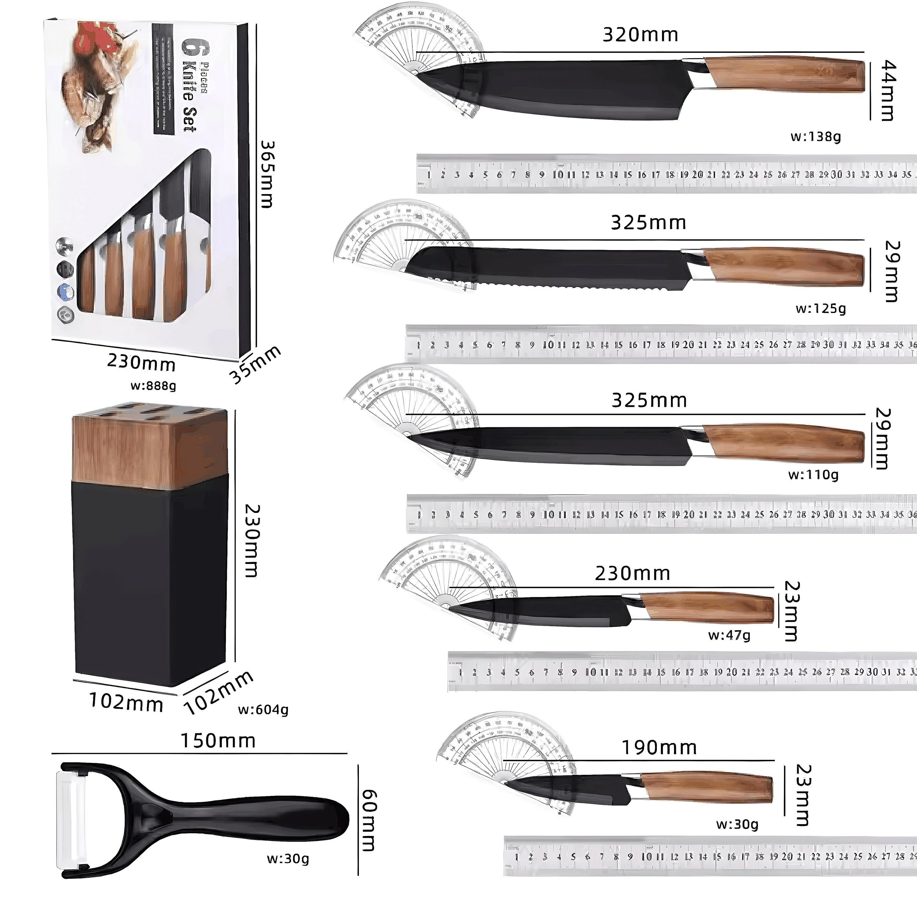 7-Piece Premium Stainless Steel Knife Set 2