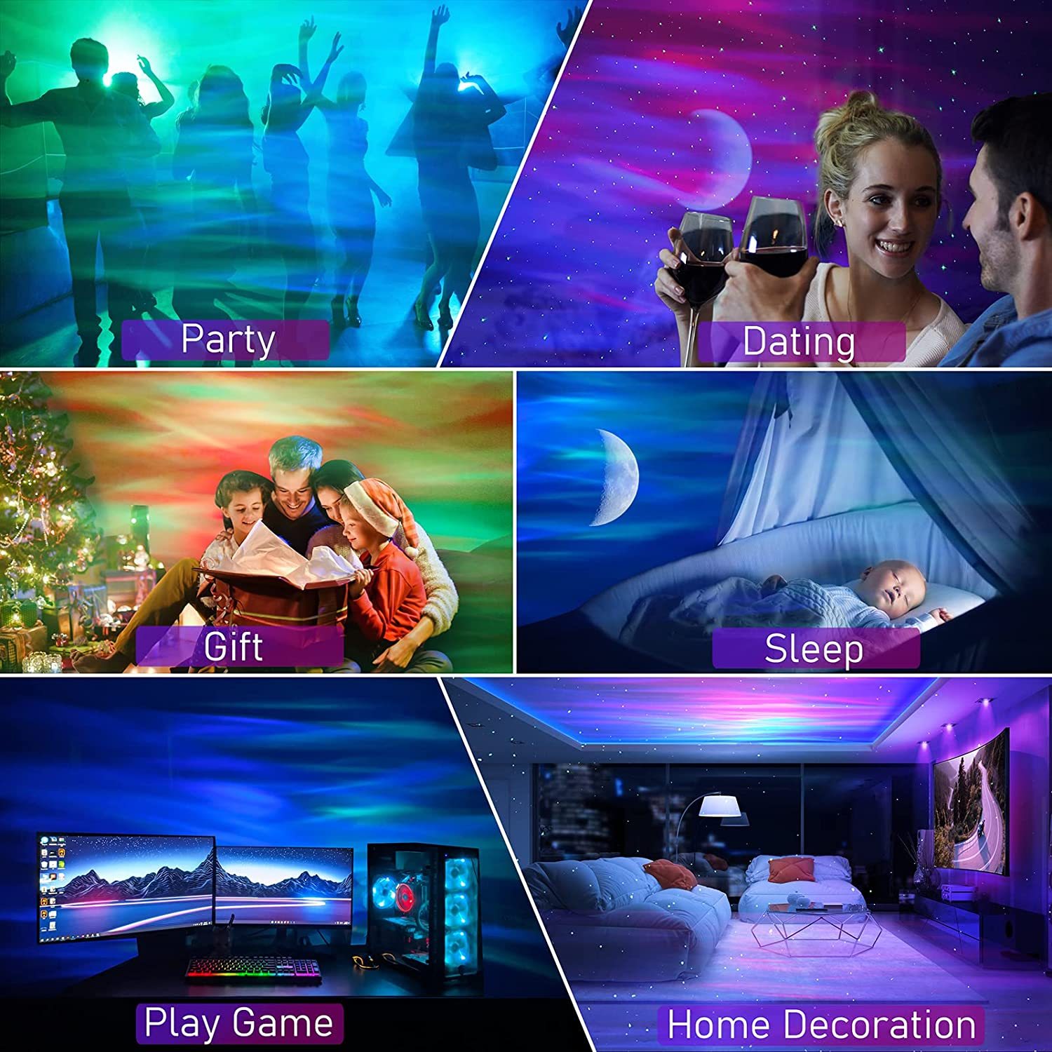 LED Northern Lights Star Projector with Speaker 3
