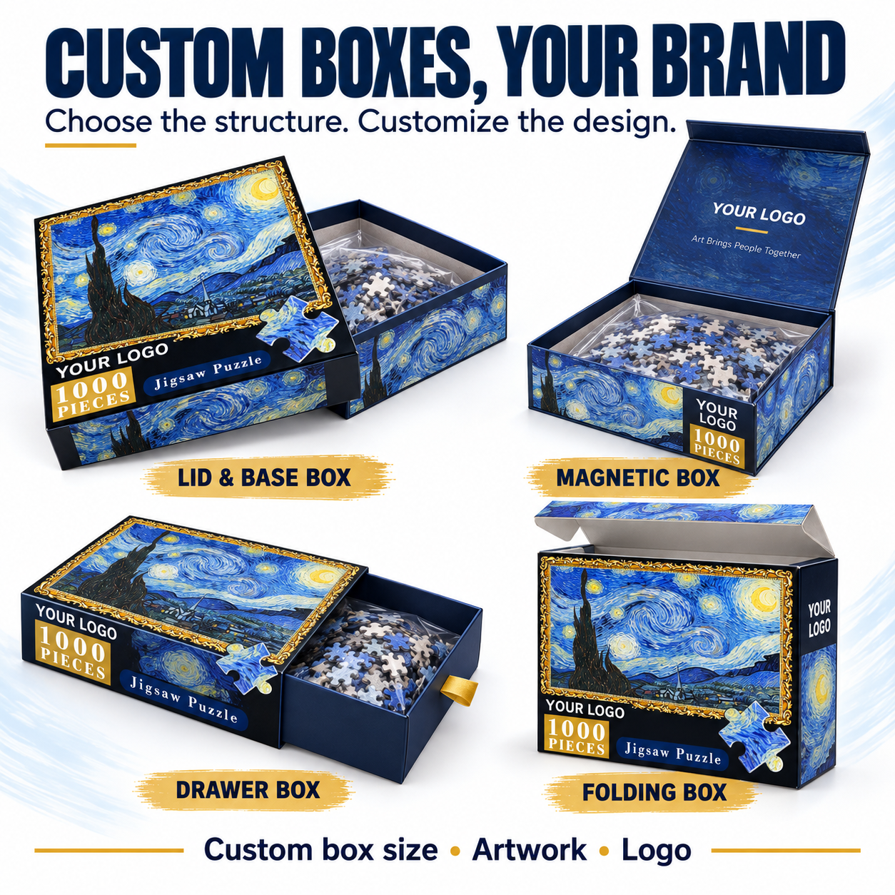 Starry Night Die-Cut Cardboard Puzzle 1000 Pieces 4