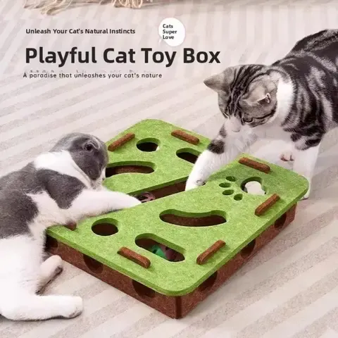 Katzenkratzbäume für den Innenbereich Katzen-Puzzle-Spielzeug Filz-Puzzle-Box Katzen-Übungsspielzeug mit