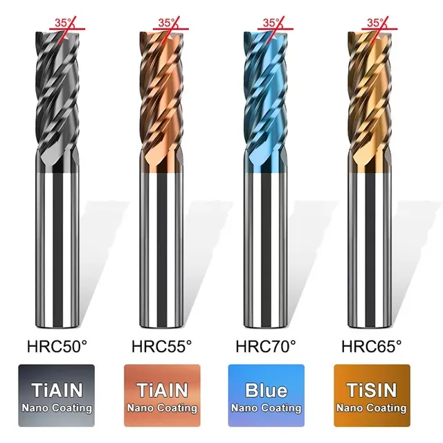 Tungsten Steel Flat Shank End Mill Set 4