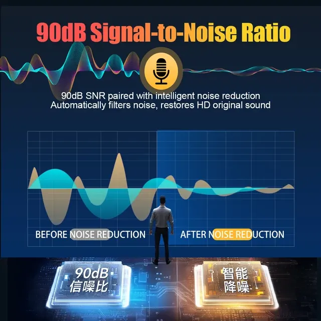 Intelligenter Sprachrekorder 360 ° Rundum-Tonabnahme Zeitgesteuerte Aufnahme Magnetische 3