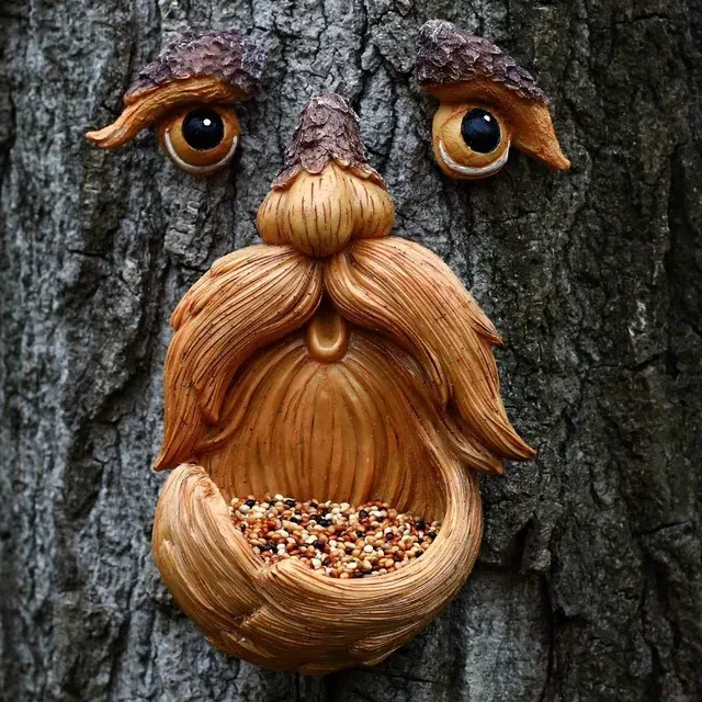 Baum-Gesichtsdekoration Vogelfutterstation im Freien Augen Leuchten Dunkeln Lustiger 2
