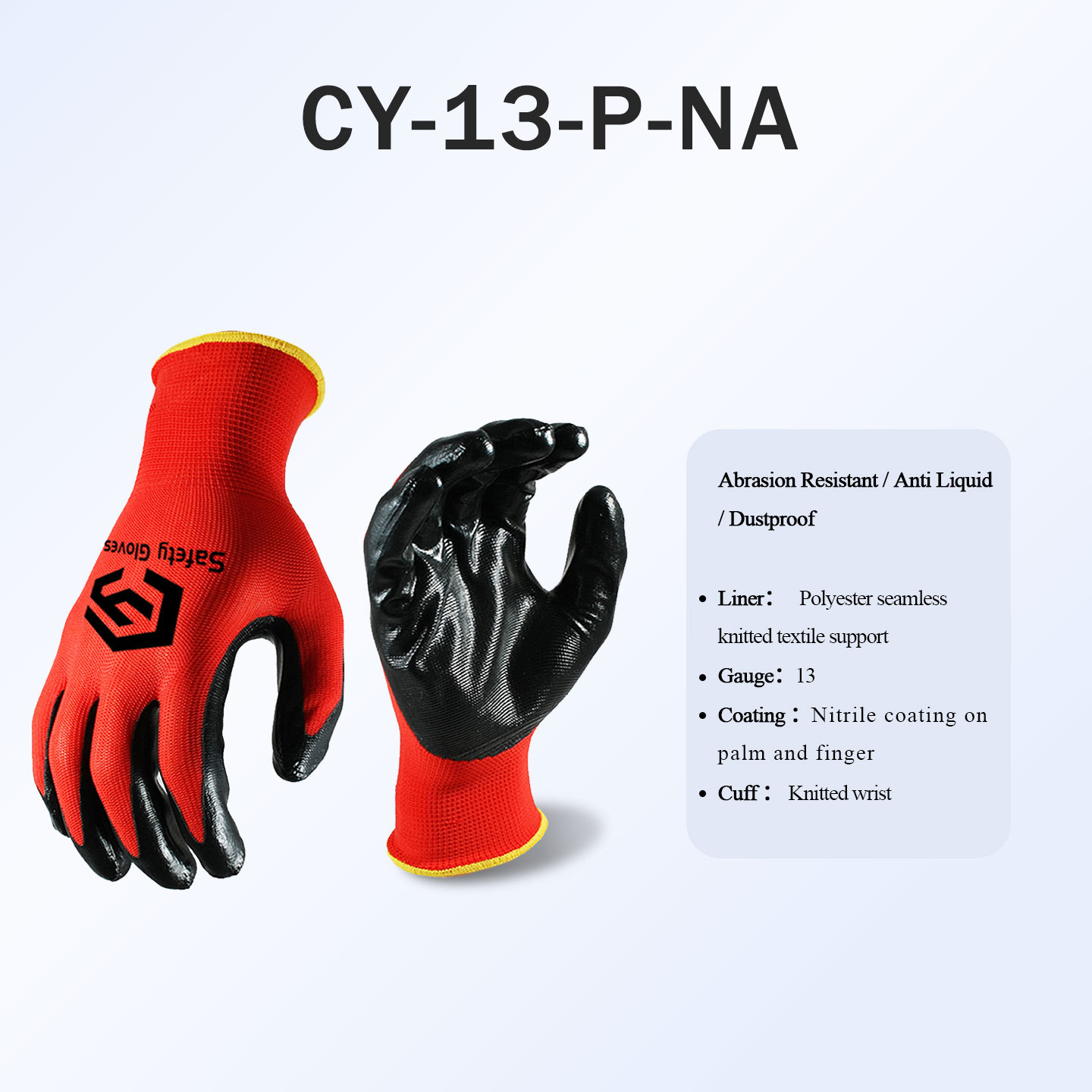 CY MechanicHand Gloves for Nitrile Coated Work Construction 3