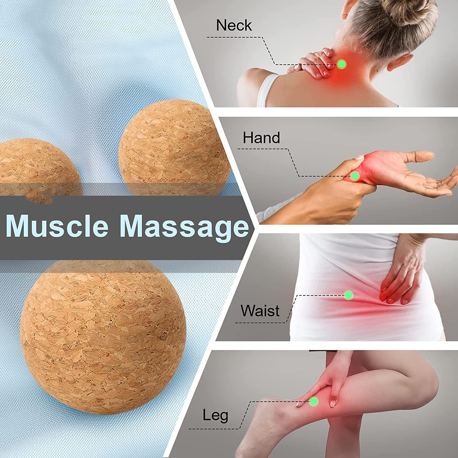 Massage Relaxation Pain Relief Stretching Roller Block Set 3