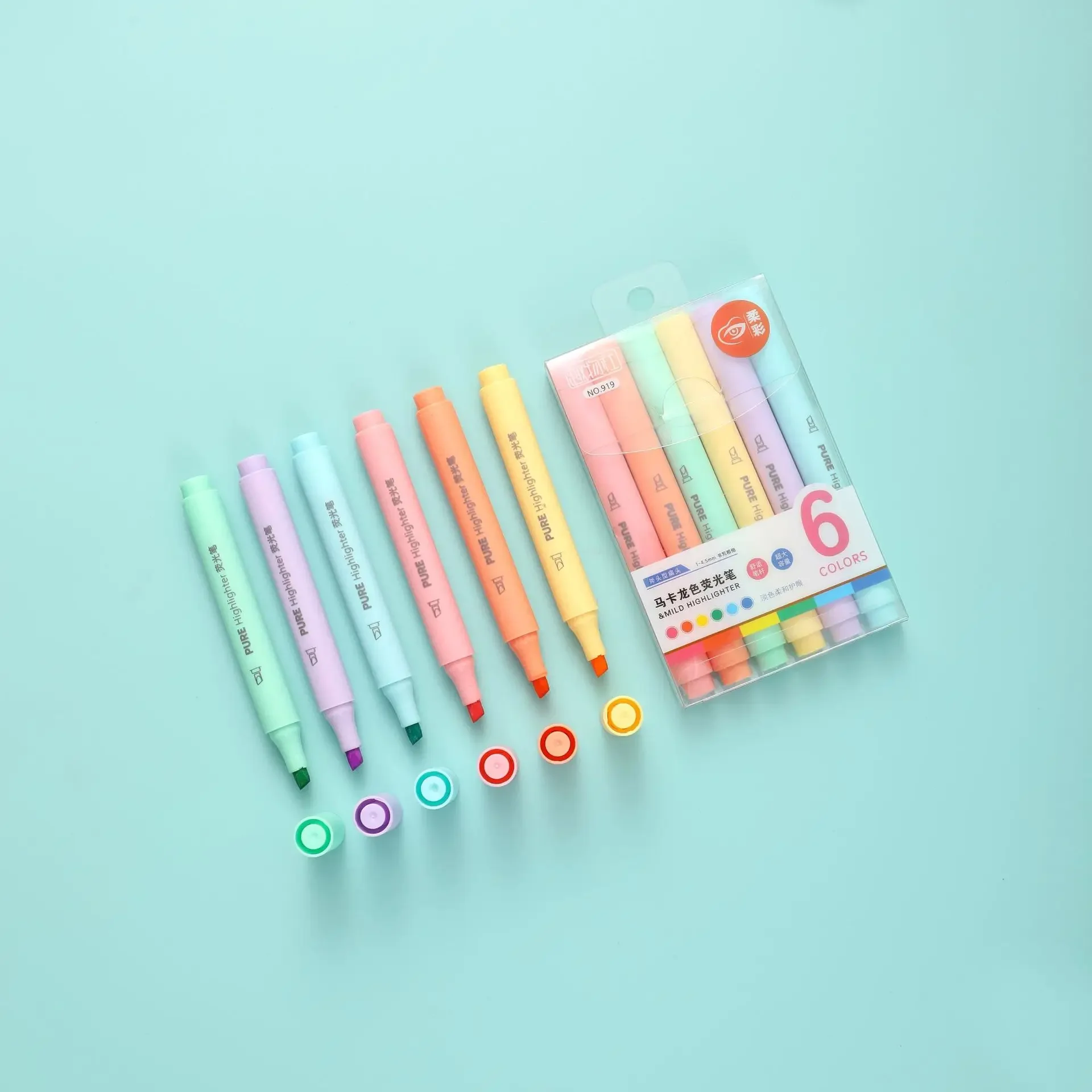 6-Pack Pastel Macaron Highlighter Set 4