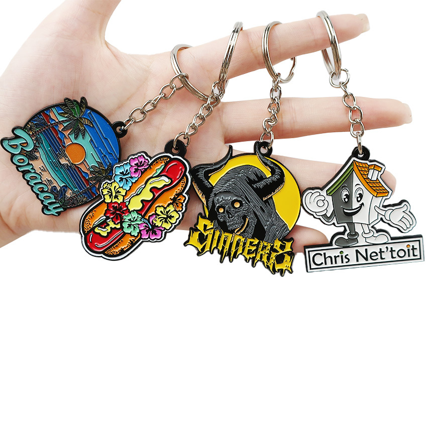 Engraved Metal Enamel Personalized Keychain