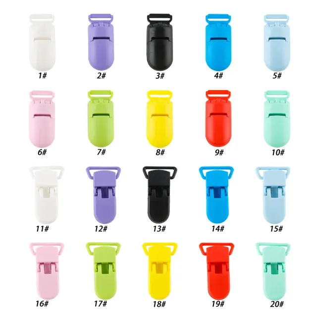 Colorful Plastic Pacifier Clips 10 Pieces 2