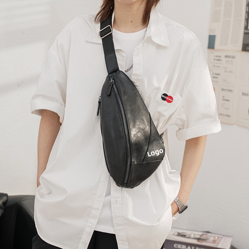 Unisex PU Leather Sling Chest Bag