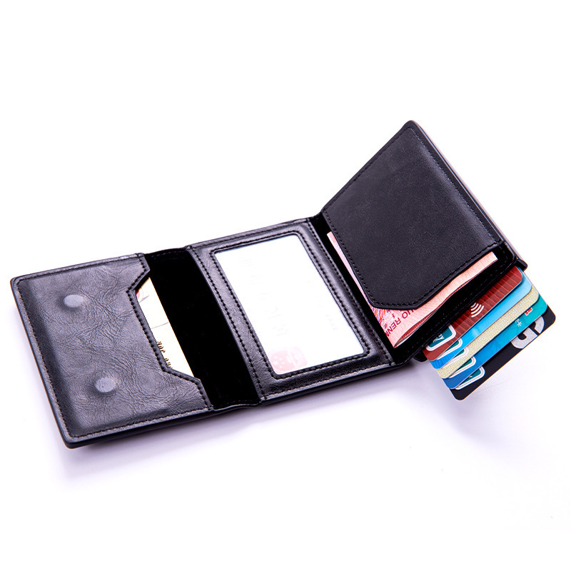 Long Trifold Faux Leather Wallet RFID