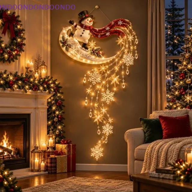 Christmas LED Wall Light with Sleigh Scene 3