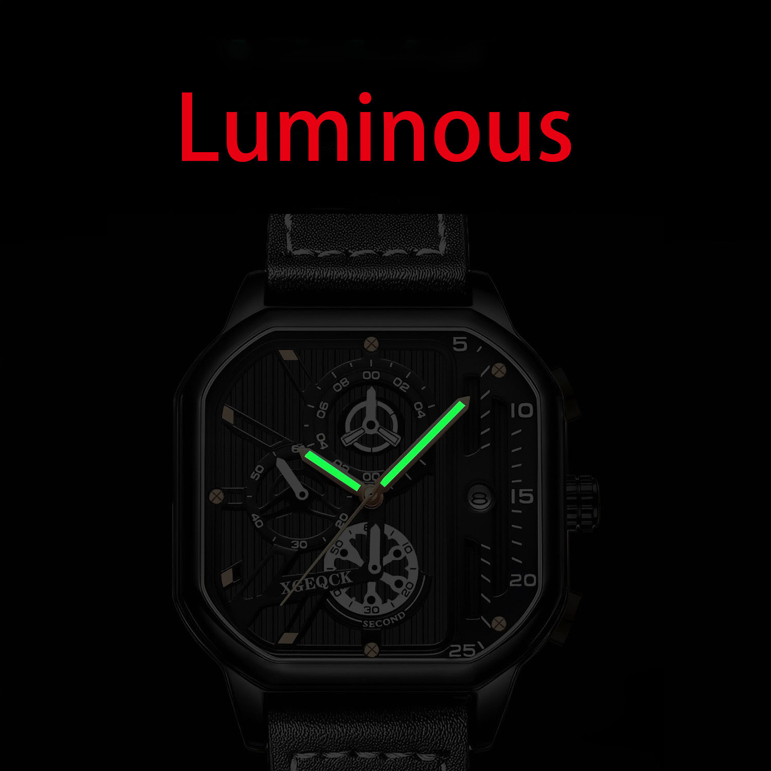 Waterproof Men's Watch with Luminous Dial 2