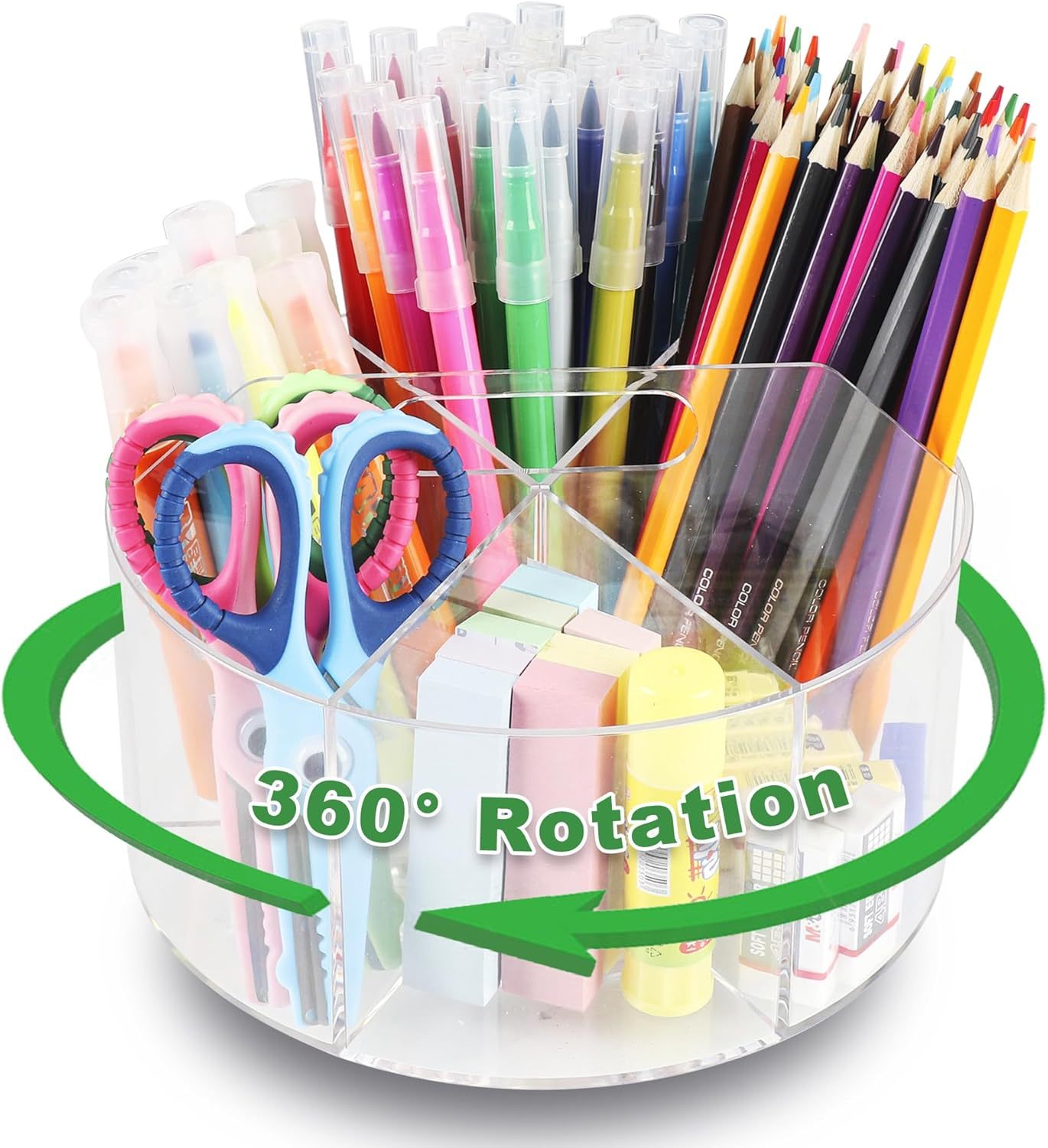 360-Degree Rotating Clear Acrylic Desk Organizer for Home